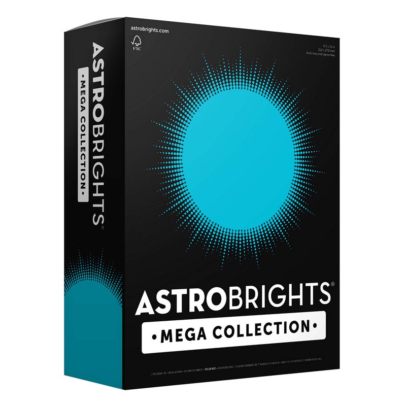 Astrobrights Mega Collection, Colored Cardstock, Bright Blue, 320 Sheets, 65 lb/176 gsm, 8.5" x 11" - MORE SHEETS! (91628) - Image 1